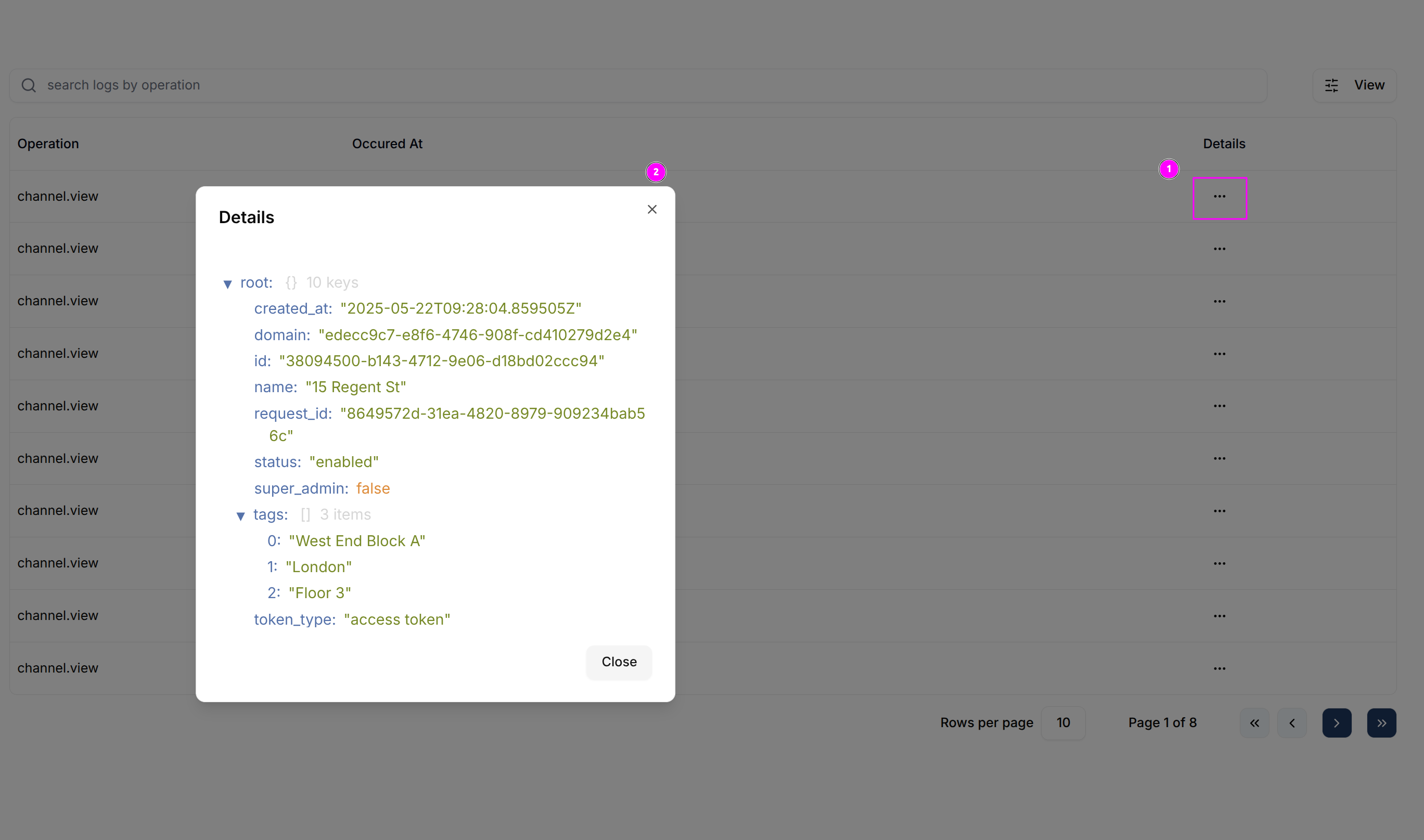 CView Channel Audit Log Actions