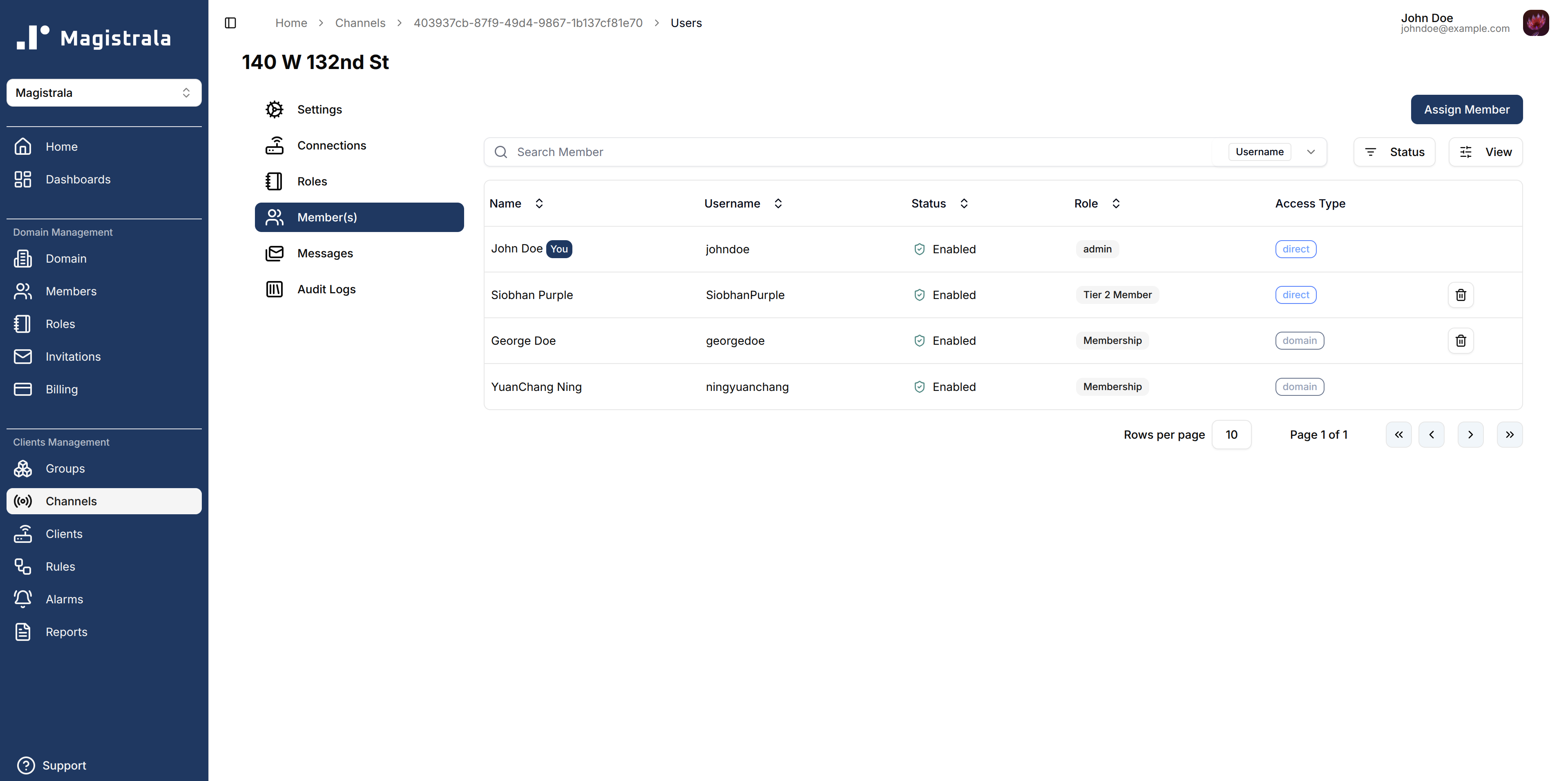 View role members