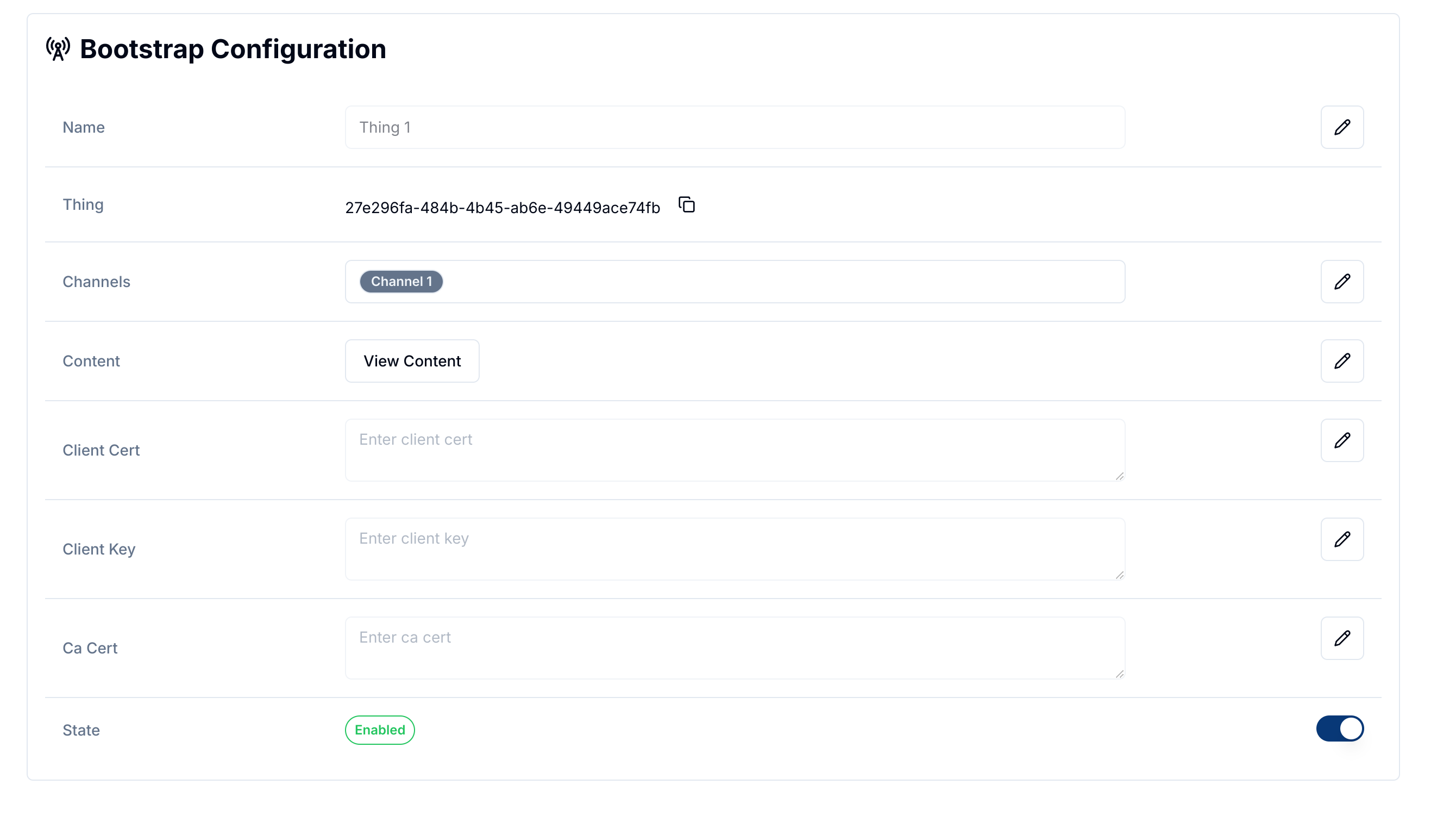 Bootstrap Configuration Details