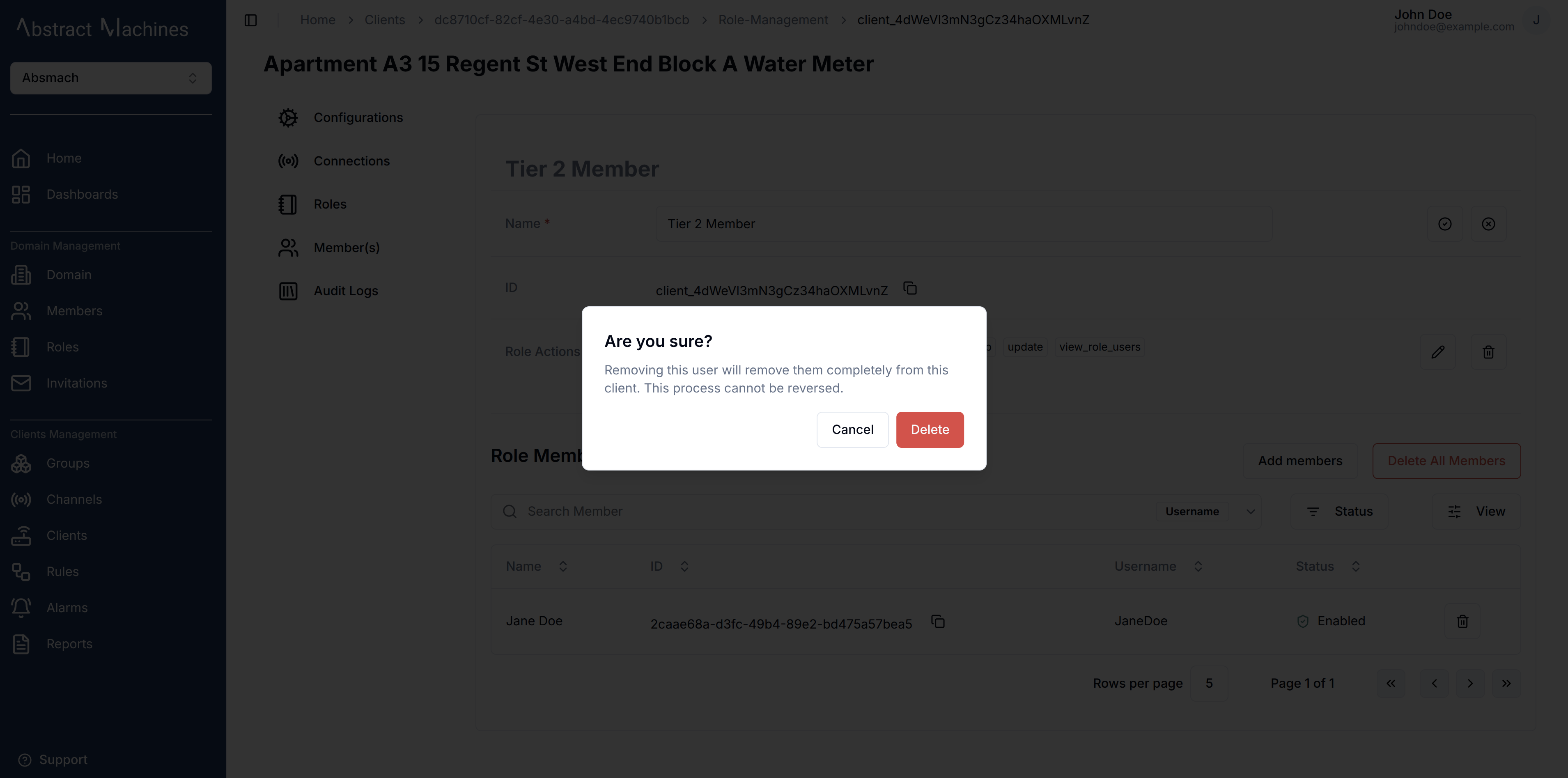 Delete role members