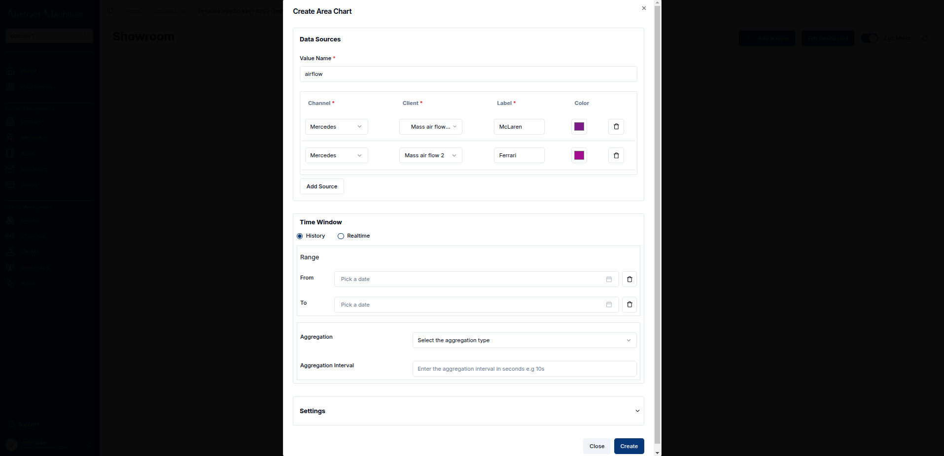 Create Area Chart