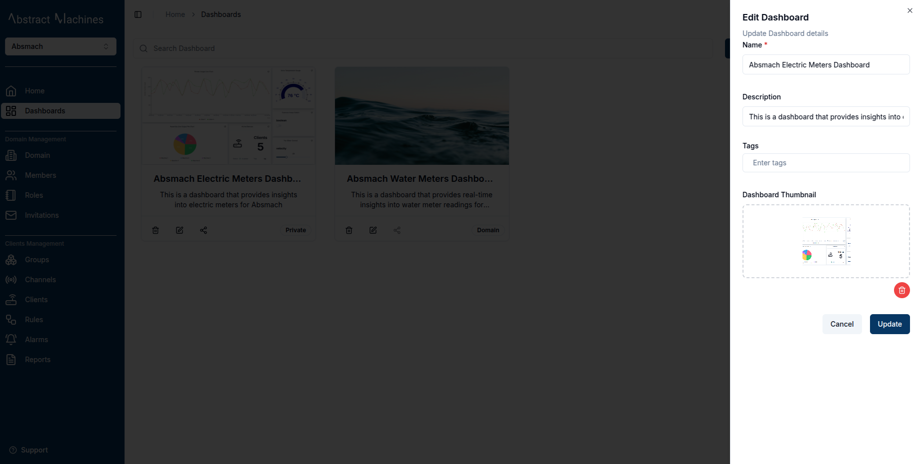 Dashboard Editting