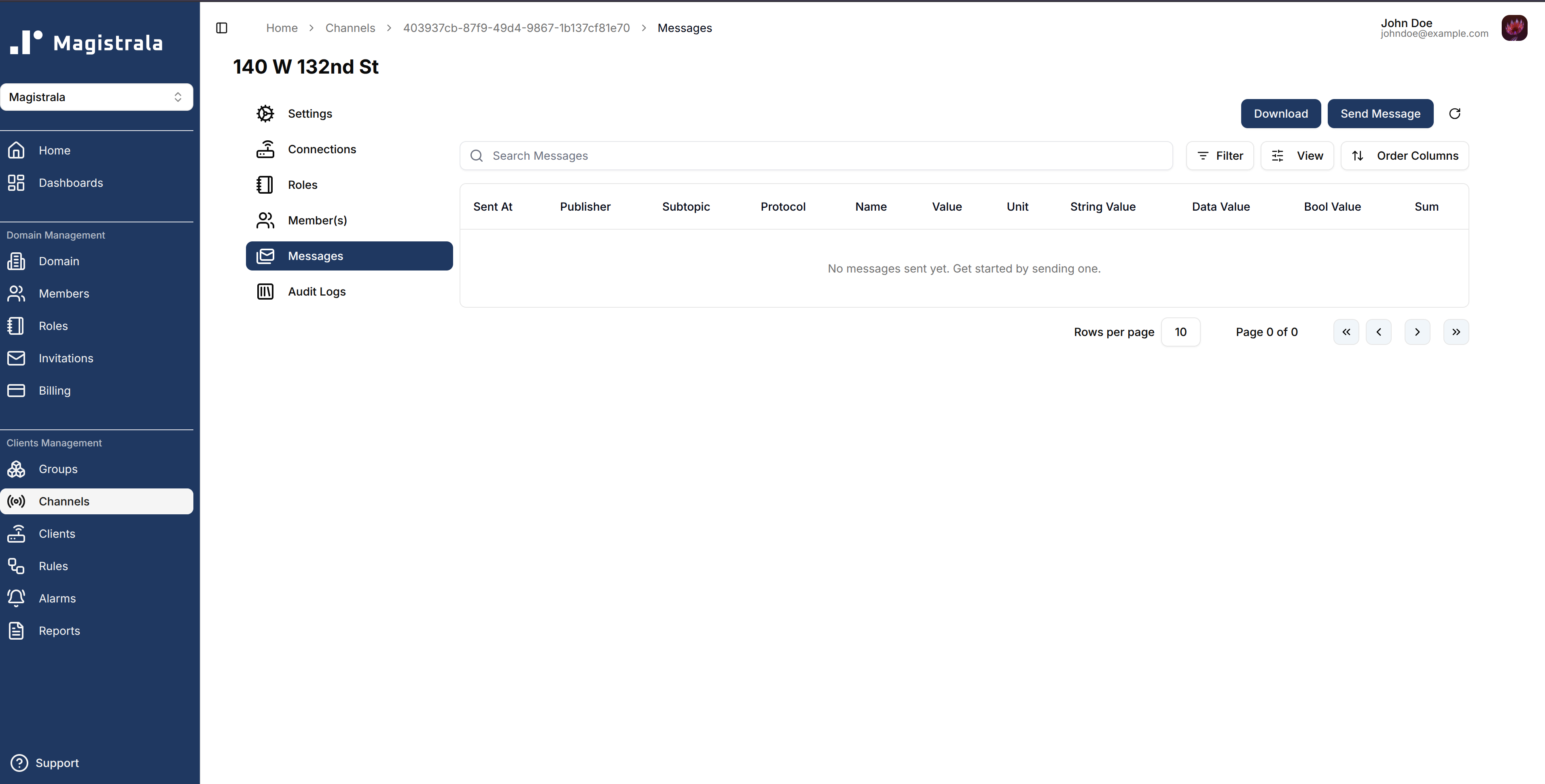 Messages Page