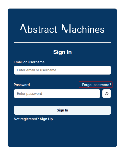 Forgot Password Link