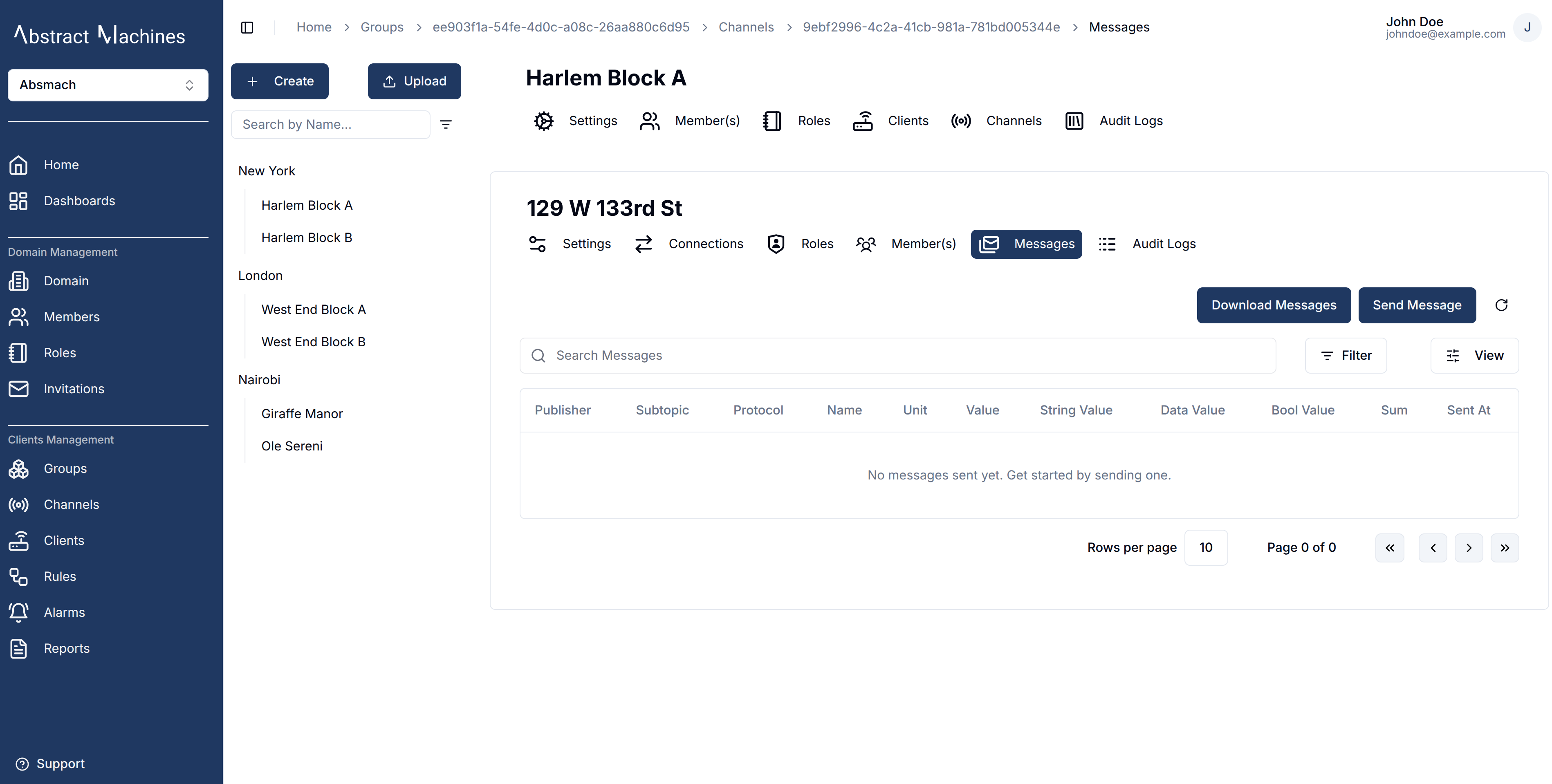 View Messages Page