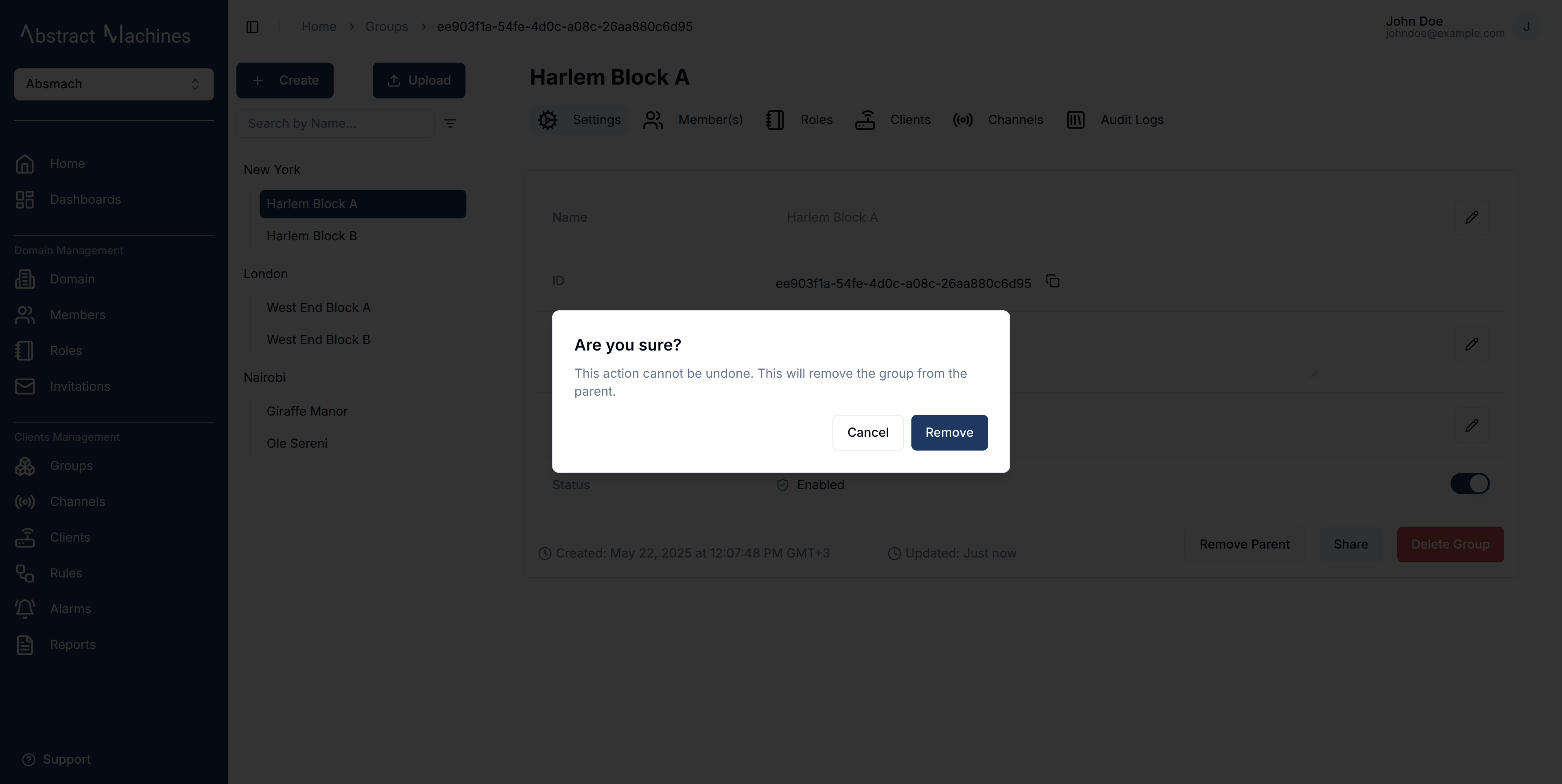Remove Parent Group