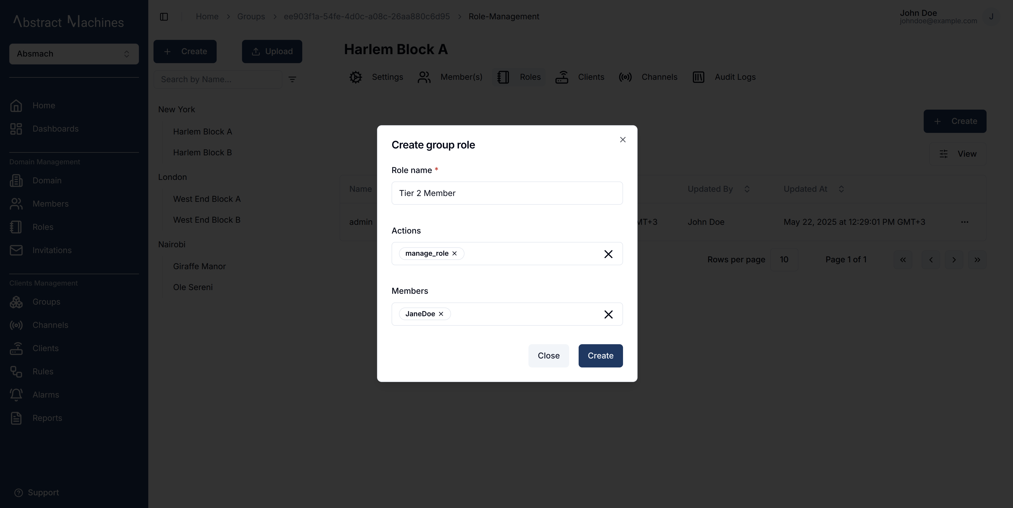 Create Group Role