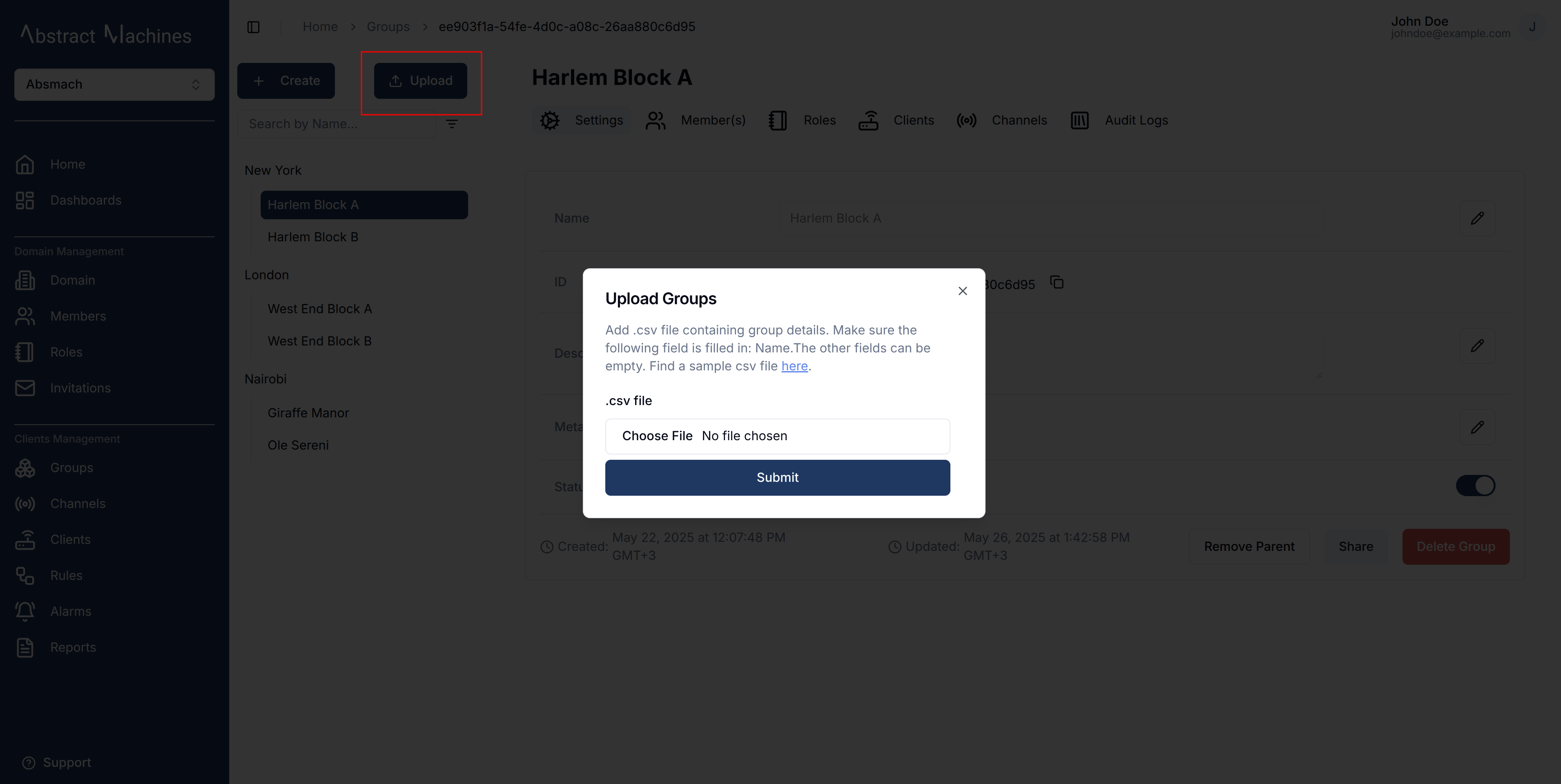 Bulk create groups