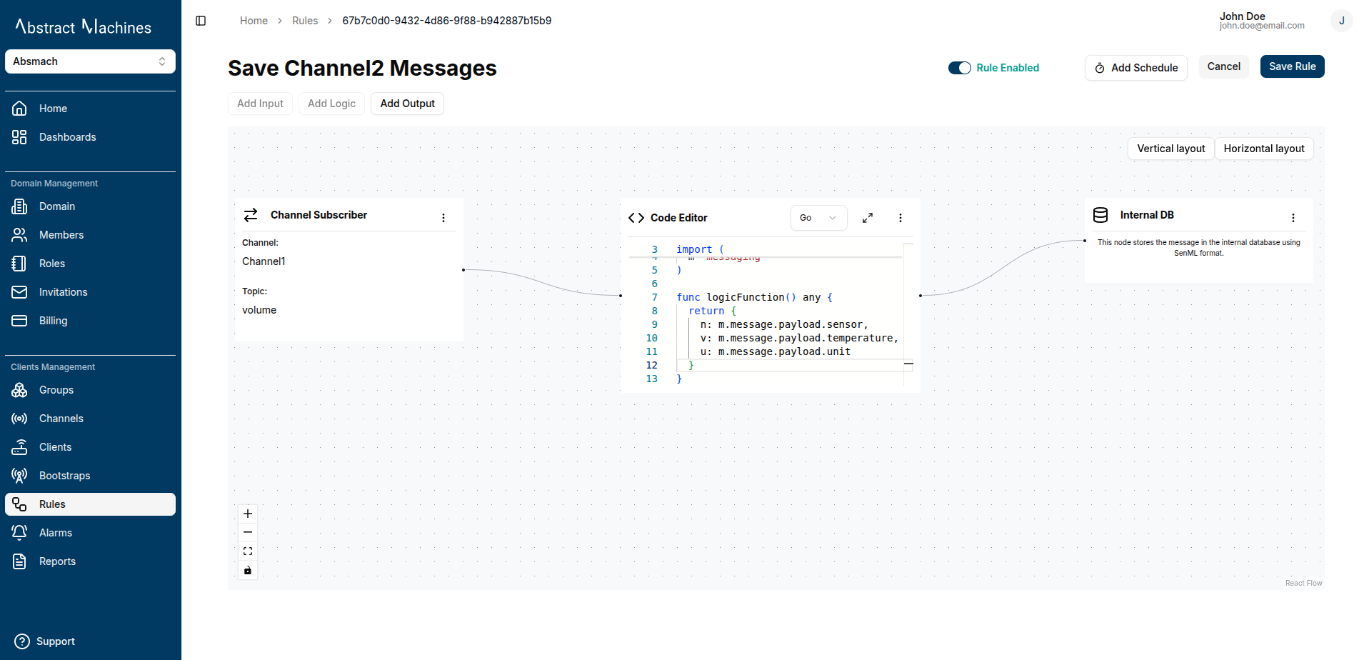 Storage with json input