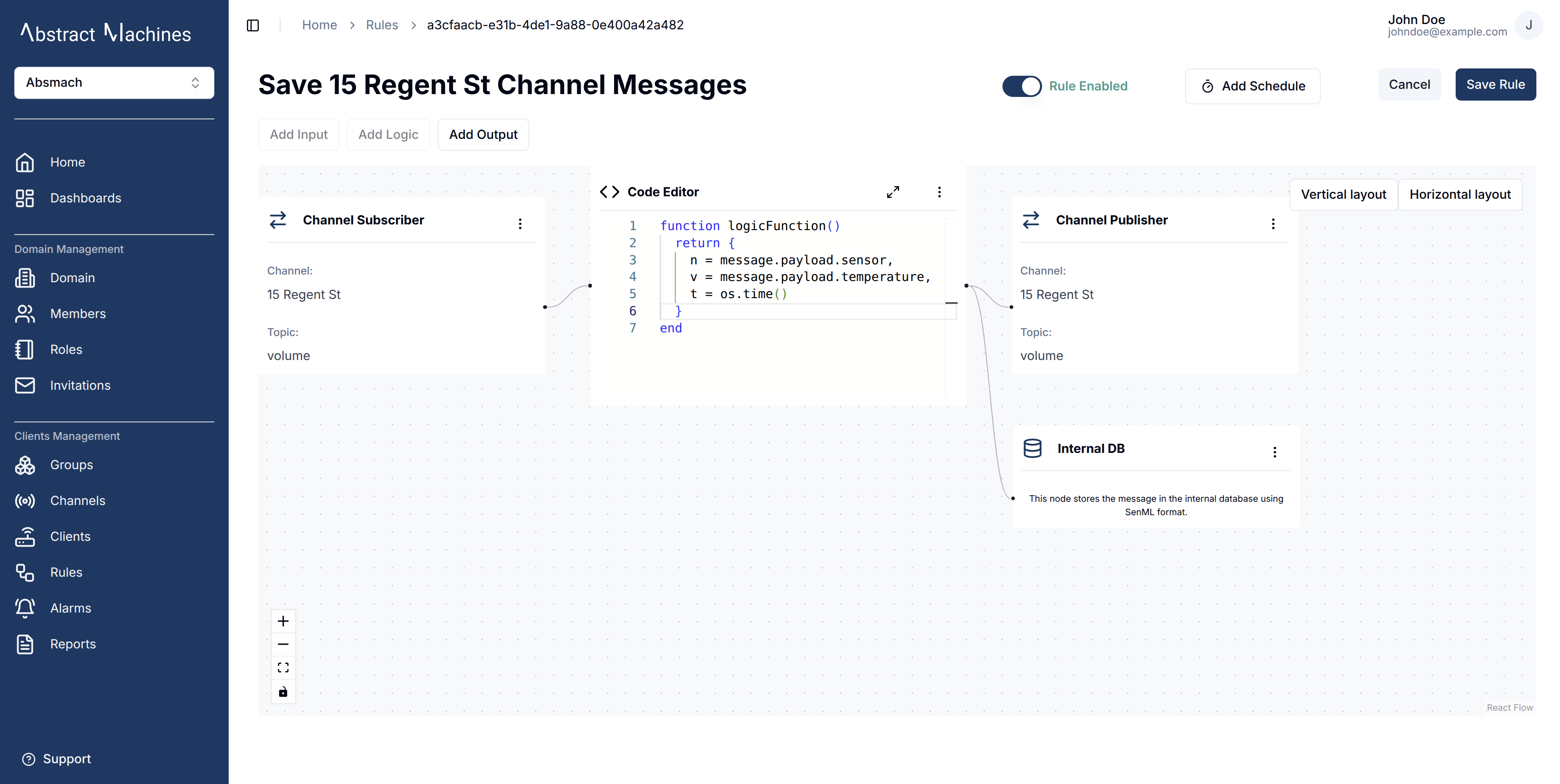 Storage with json input