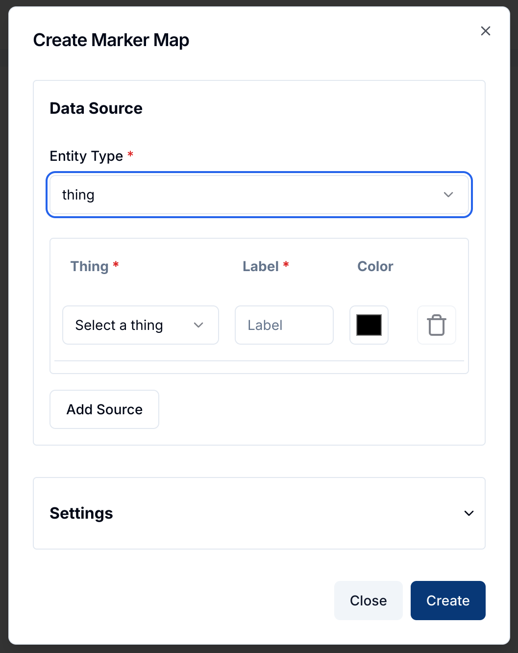 Create Marker Map Dialog