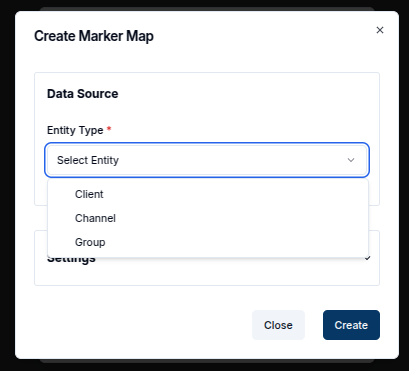 Entity Type Selection