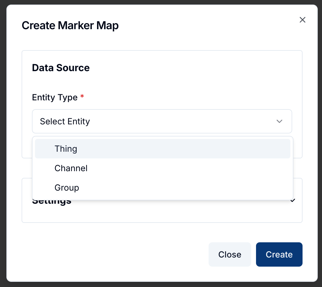 Entity Type Selection