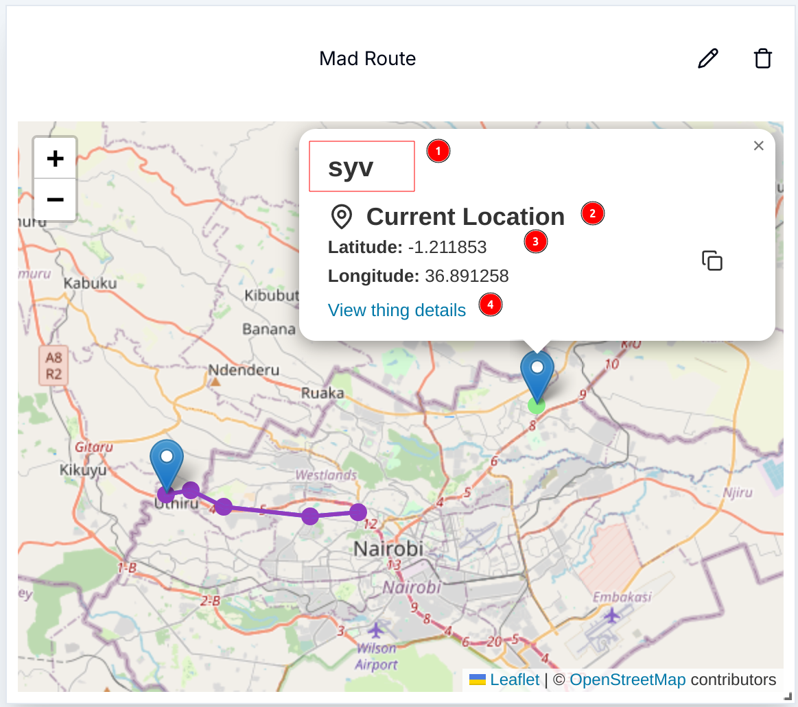 Route Map Popup