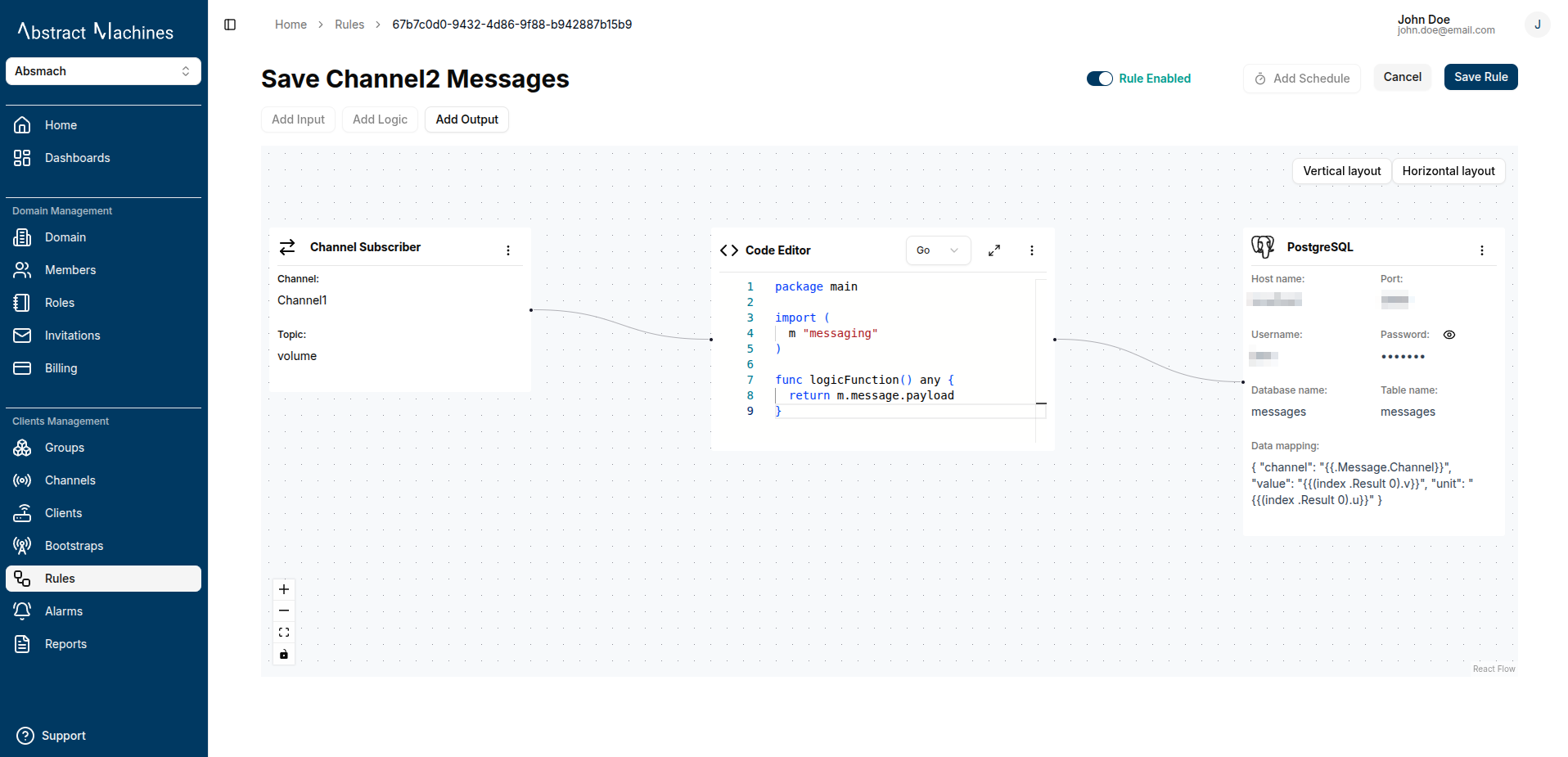 PostgreSQL node