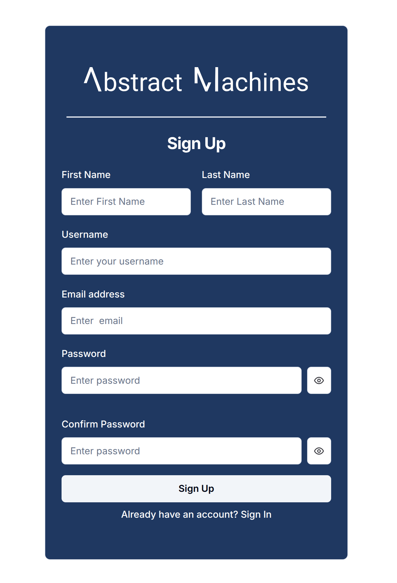 Sign Up