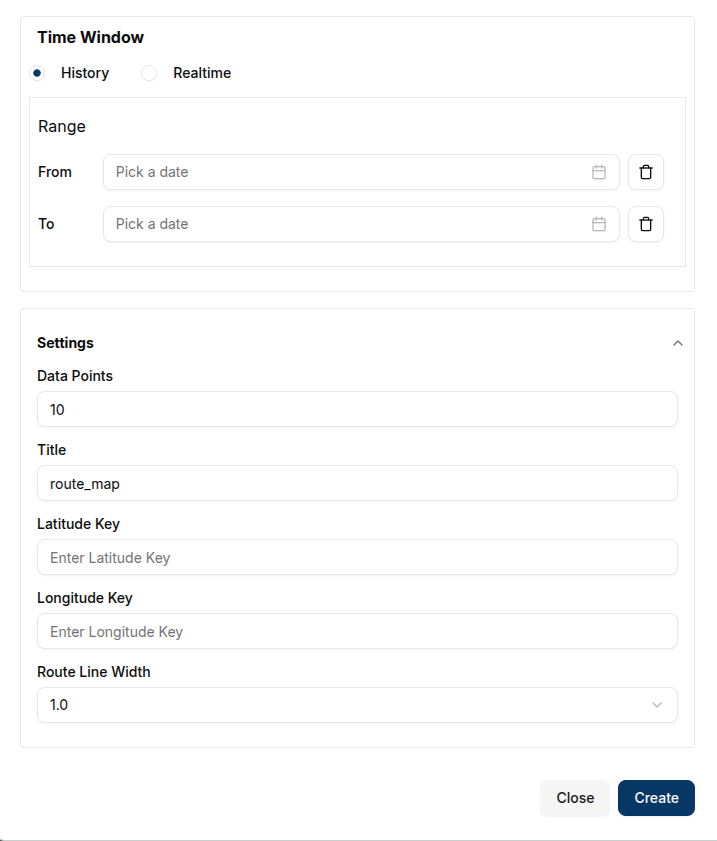 Route Map Settings
