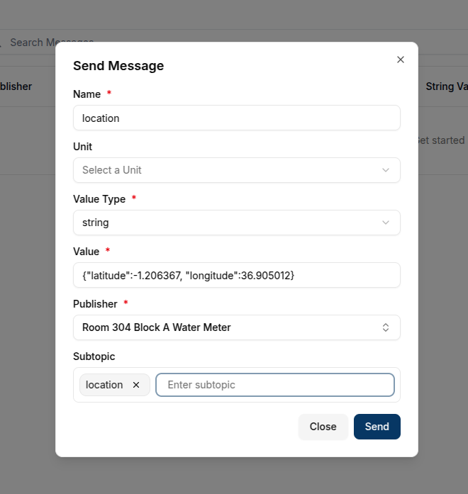 Sending Route Location Messagae