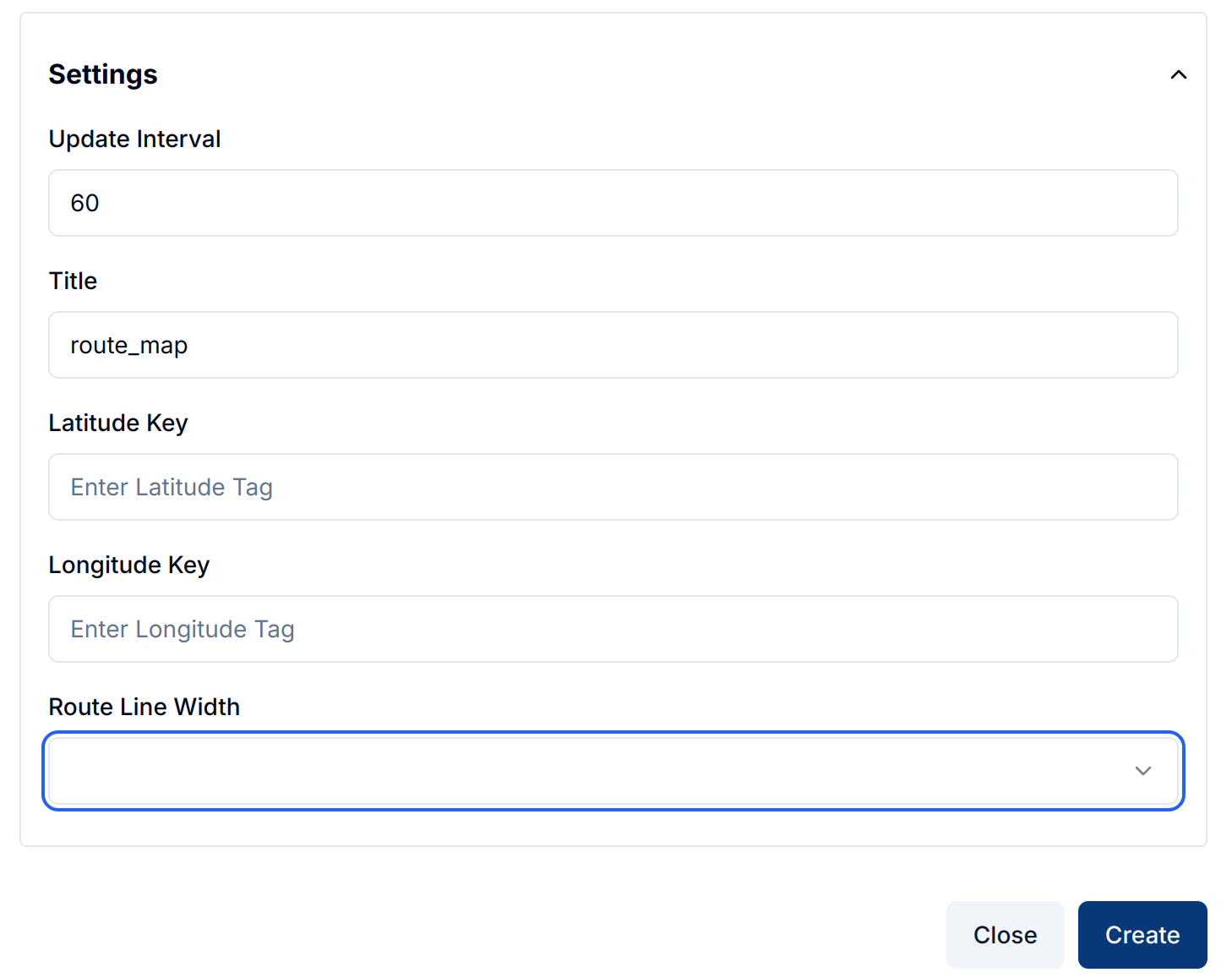 Route Map settings